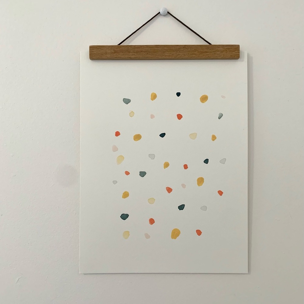 2 for $40 * Abstract polka dot watercolour wall art